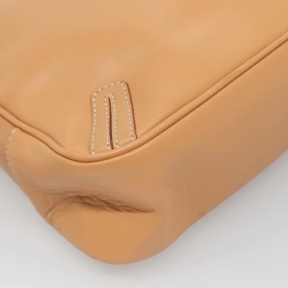 Authentic BURBERRY Shoulder Bag Leather Beige Silver - Picture 8 of 16